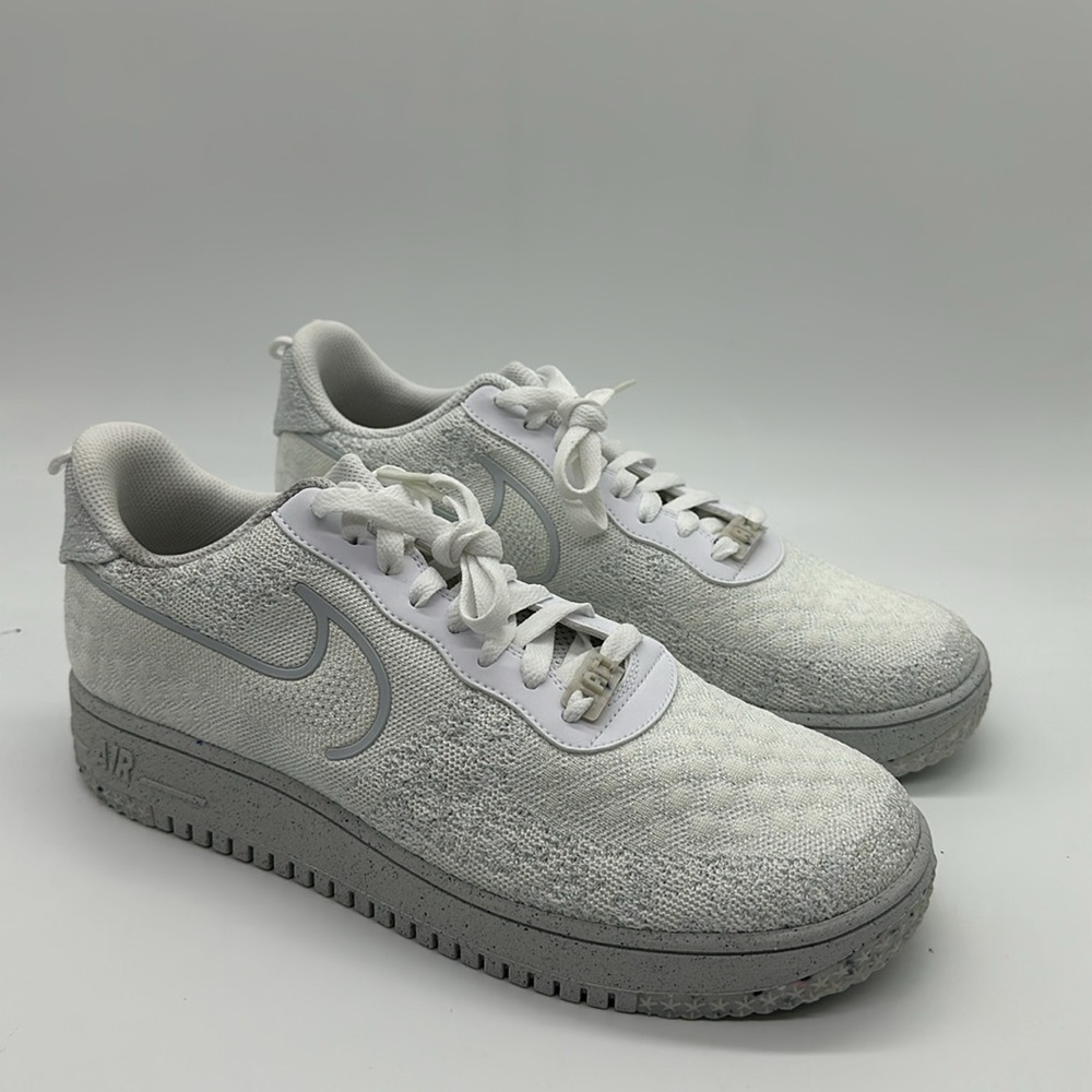 Men’s Nike AF1 Crater Flyknit NN White-Summit White DM0590-100 NWOB - Picture 2 of 5